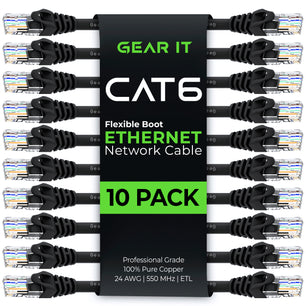 Flexible Soft Boot Cat6 Ethernet Patch Cable, Black