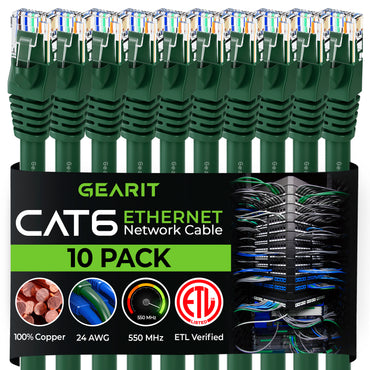 Cat 6 Ethernet Patch Cable (10-Pack)