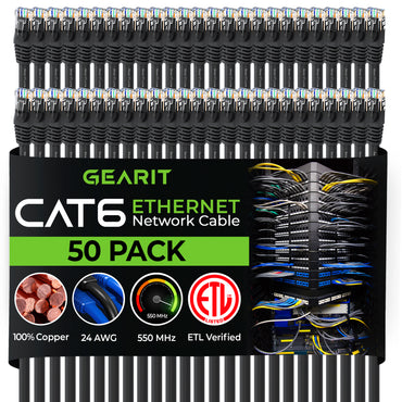 Cat 6 Ethernet Patch Cable (50-Pack) GearIT