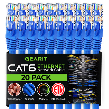 Cat 6 Ethernet Patch Cable (20-Pack) GearIT