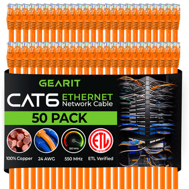 Cat 6 Ethernet Patch Cable (50-Pack) GearIT