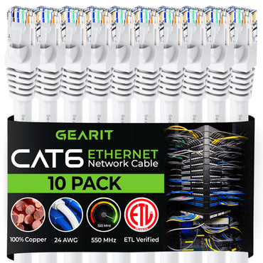 Cat 6 Ethernet Patch Cable (10-Pack)