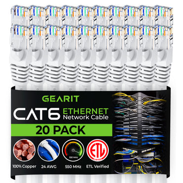 Cat 6 Ethernet Patch Cable (20-Pack) GearIT