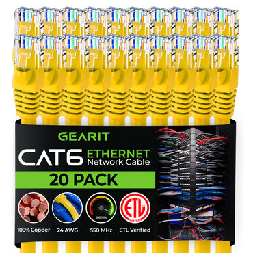 Cat 6 Ethernet Patch Cable (20-Pack) GearIT