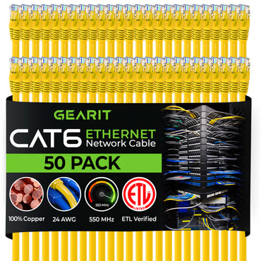 Cat 6 Ethernet Patch Cable (50-Pack) GearIT