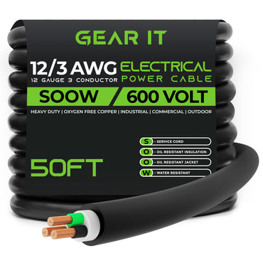 12/3 SOOW OFC Power Cable 600V Electric Wire - GearIT