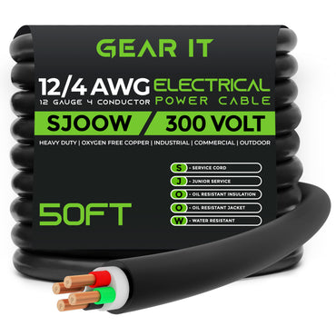 12/4 SJOOW OFC Power Cable 300V Electric Wire - GearIT