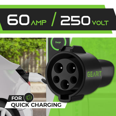 60 Amp J1772 to Tesla Adapter for Level 1 and 2 EV Chargers, IP65 Rating