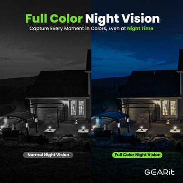 GEARit Wifi Motion Tracking Outdoor Security Camera - 2K Video, IP65 Weatherproof, Night Vision