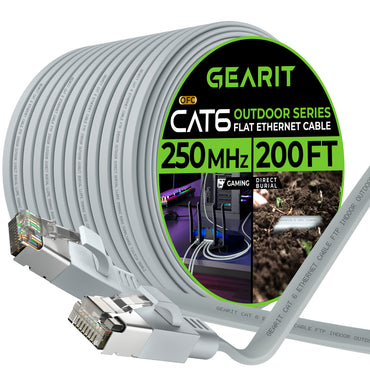 Gray Cat6 Flat Outdoor Ethernet Cable