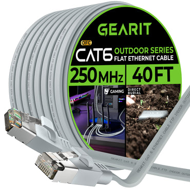 Gray Cat6 Flat Outdoor Ethernet Cable