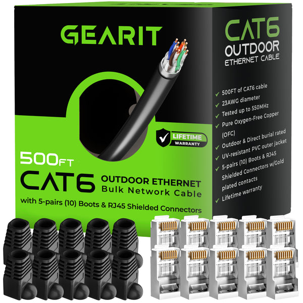 Bulk Cat6 Outdoor Ethernet Cable - DIY Kit