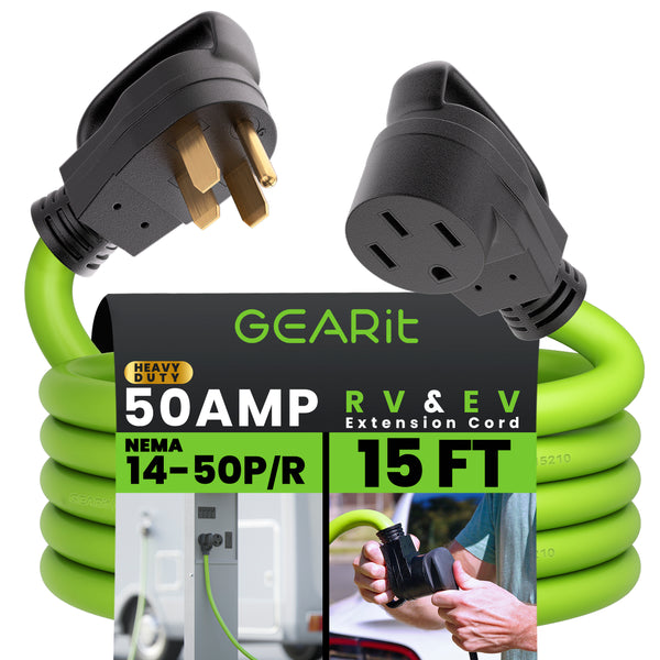 50 Amp NEMA 14-50 Heavy Duty Extension Cord Power Cord, Green