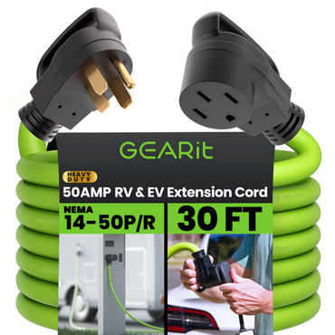 50 Amp NEMA 14-50 Heavy Duty Extension Cord Power Cord, Green