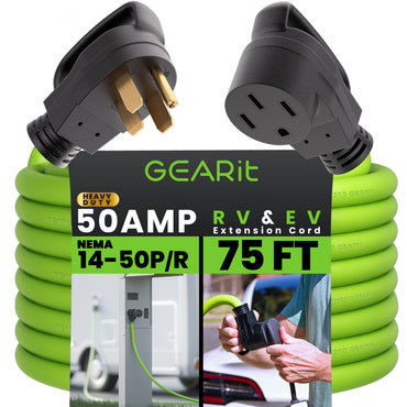 50 Amp NEMA 14-50 Heavy Duty Extension Cord Power Cord, Green