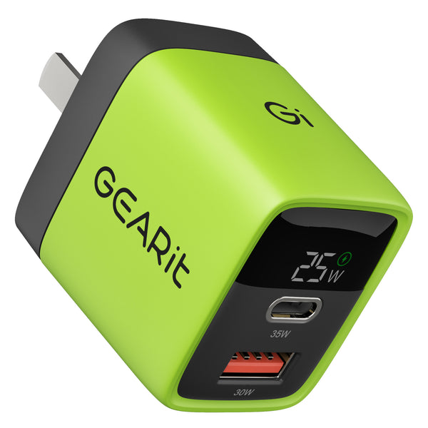 GEARit Lifestyle Series - 35W USB C GaN Charger 2 Port w/ Smart Display