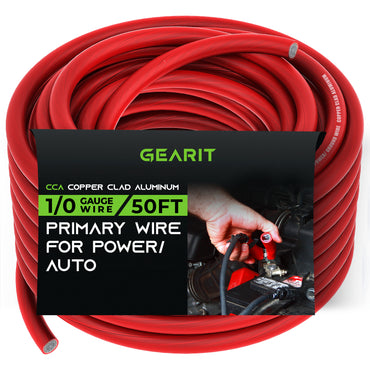 GearIT 1/0 Gauge Wire CCA - Primary Electrical Automotive Power/Ground Wire GearIT