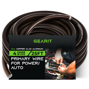 4 Gauge CCA Electrical Power Ground Wire, 25 Feet