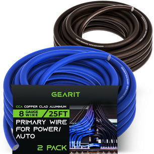 8 Gauge CCA Electrical Power Ground Wire, 25 Feet