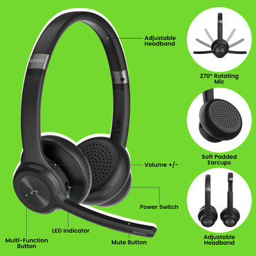 Wireless Bluetooth Stereo Headset with Mic