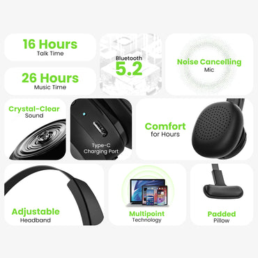 Wireless Bluetooth Headset with Microphone