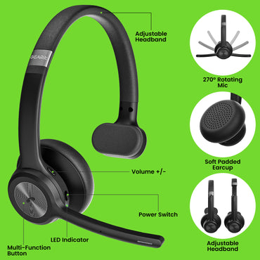 Wireless Bluetooth Headset with Mic