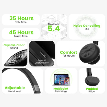 Wireless Bluetooth Headset with Mic