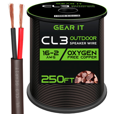 16/2 AWG OFC Outdoor Speaker Wire, Brown