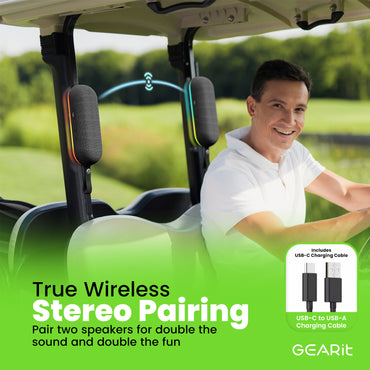 GEARit SoundBrick RGB Wireless Golf Bluetooth Speaker 16W Audio Output - IPX6 Water-Resistant