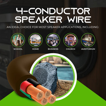 14/4 AWG OFC Outdoor Speaker Wire, Brown