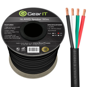 16/4 AWG OFC Outdoor Speaker Wire, Black