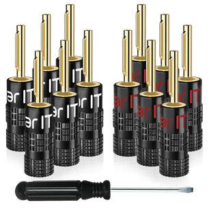 6 Pairs Closed Screw Type Speaker Banana Plugs