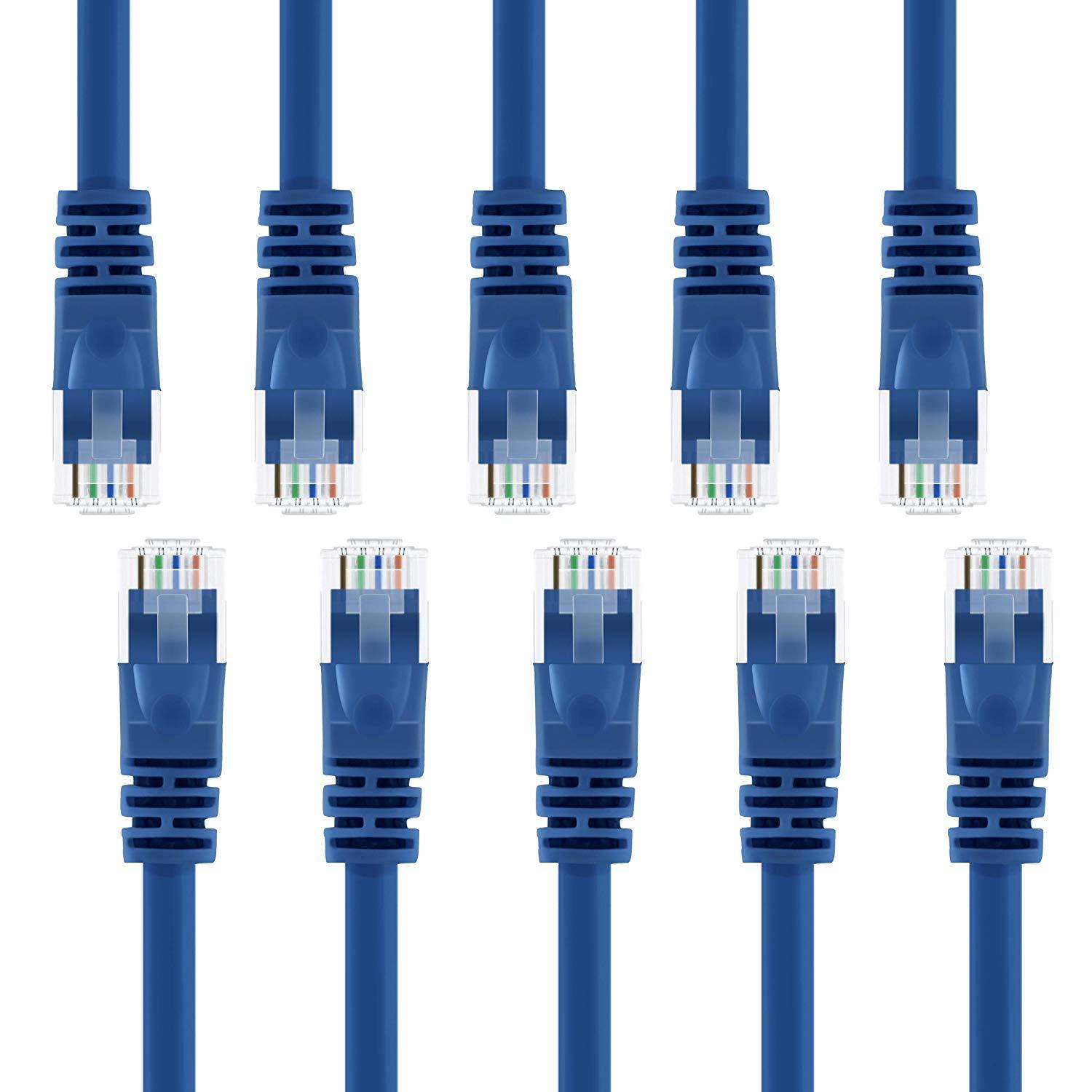 GearIT Cat6 Ethernet Patch Cable - Snagless RJ45, Stranded, 550Mhz, UT