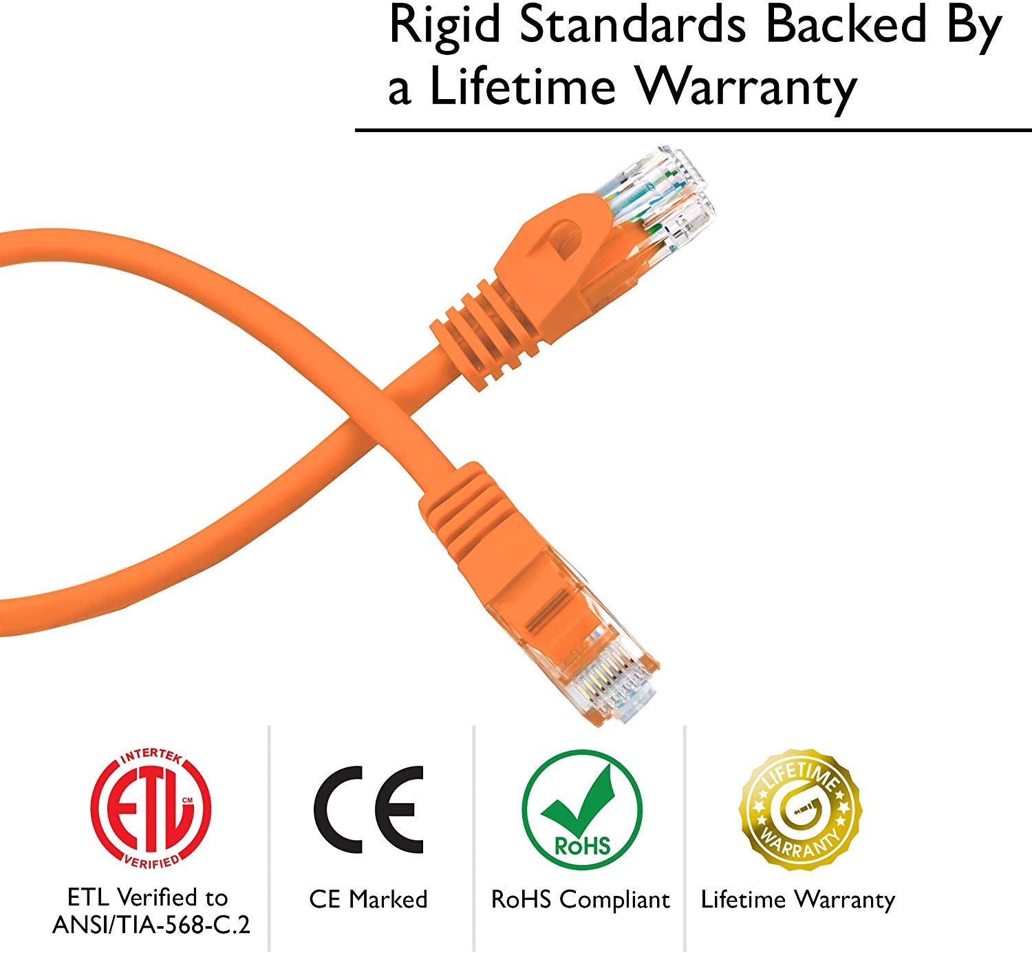 Flexible Soft Boot Cat6 Ethernet Patch Cable, Orange – GearIT