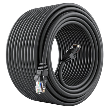 GearIT Cat6 Ethernet Patch Cable - CCA Network Cord - UTP, Black - GearIT