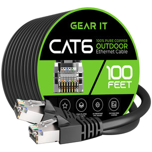 Cat6 Outdoor Ethernet Cable - 23AWG LLDPE Weatherproof Jacket S/FTP Direct Burial