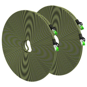 GearIT CAT 7 Ethernet Cable 100 Feet - 32 AWG Flat Patch Cable - Nylon Braided - GearIT