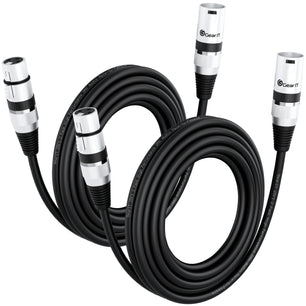 DMX Extension Cable for Stage Lighting 2-Pack, Black