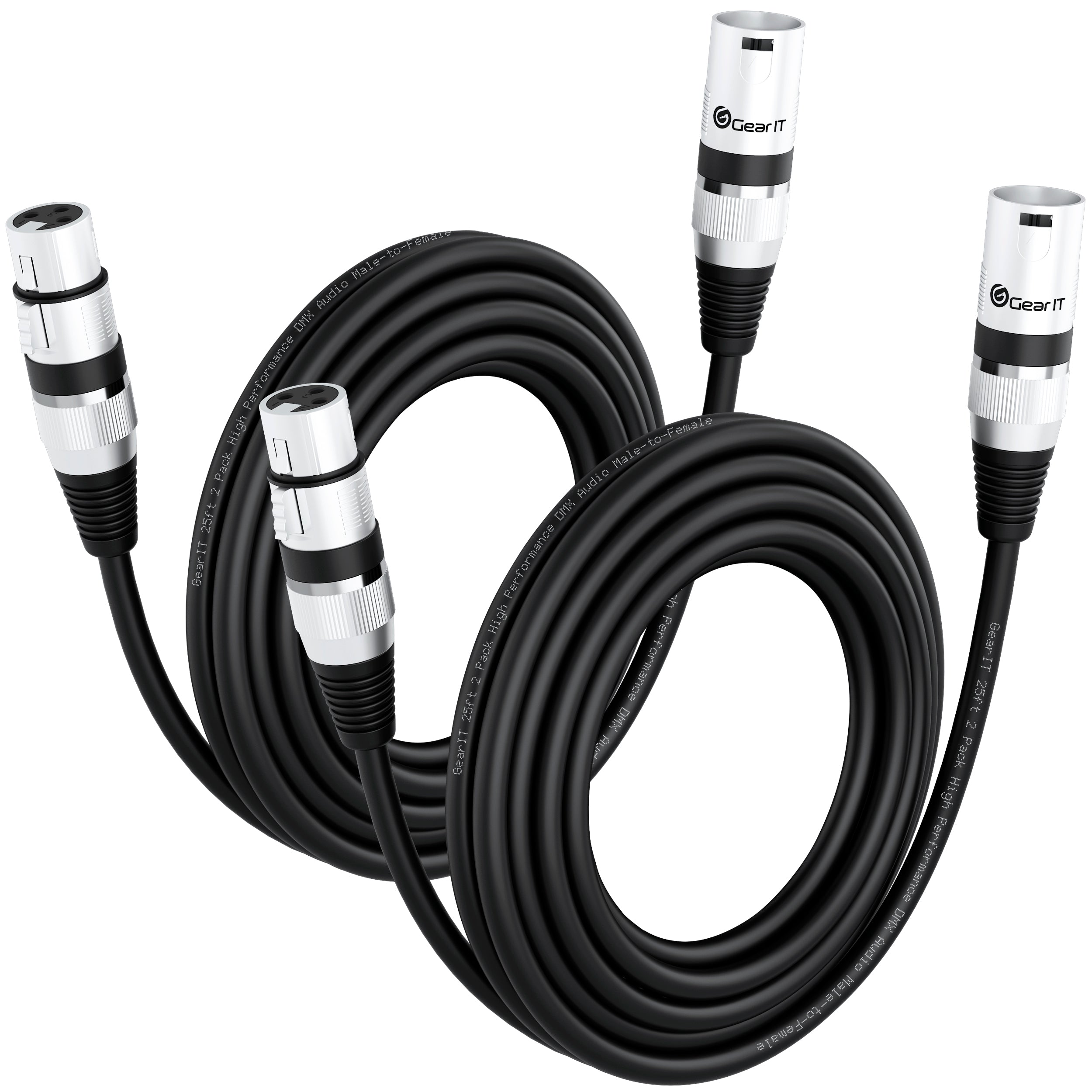 Waterproof DMX Cable - Male to Female Extender - 2 meters