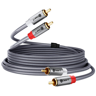 2 RCA Male to 2 RCA Male Stereo Audio Cables RCA Stereo Cable Shielded Braided