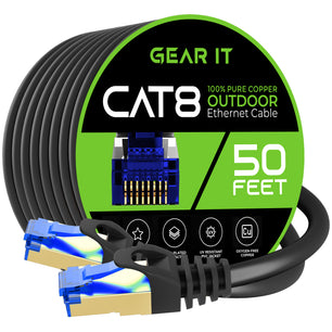 Cat8 Outdoor Ethernet Cable - Waterproof, Direct Burial, In-Ground, LLDPE, Black