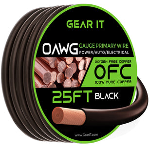 1/0 Gauge OFC Ground Wire - 0AWG Electrical Power Cable - 25 Feet