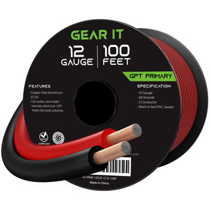 12 Gauge Bonded GPT Primary Wire, Black/Red