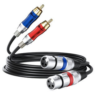 Dual XLR Female to Dual RCA Male Cable