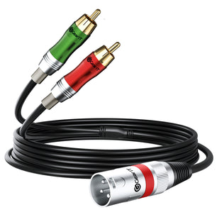 XLR Male to Dual RCA Male Y-Splitter Cable