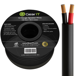 12/2 Outdoor Speaker Wire 12 Gauge CCA - CL3 Rated for Direct Burial in Ground